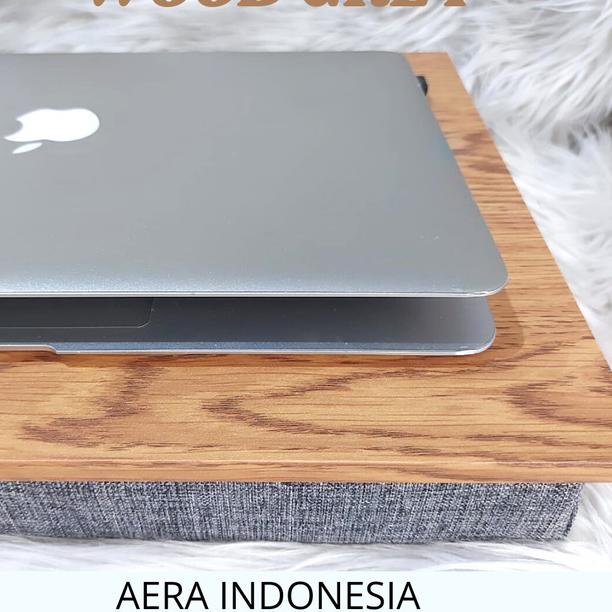 AERA INDONESIA Cushion Lap Desk | Bantal Meja Laptop Shabby 5 Fungsi - CEO LATTE