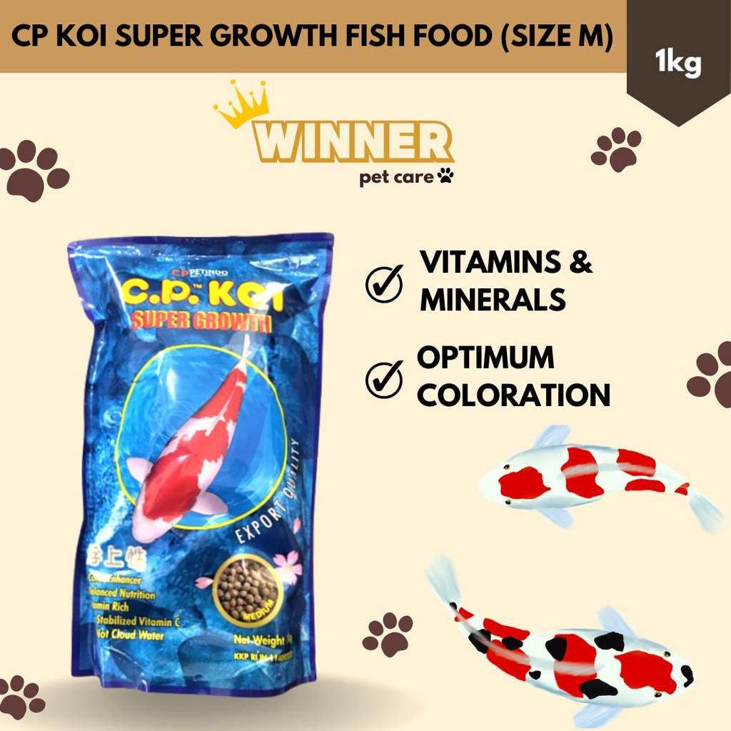 CP Koi Super Growth Fish Food Size M 1kg