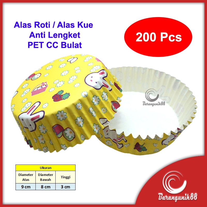 [200 pcs] Kertas Alas Roti Kue Anti Lengket PET CC Bulat Roti Bluder