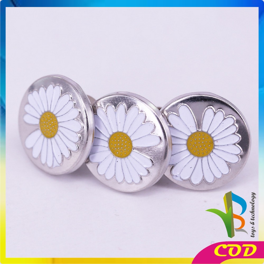 RB-P202 Kancing Celana Jeans Kancing Jepret Pinggang Adjustable / Kancing Motif Daisy Multifungsi  / Magic Button