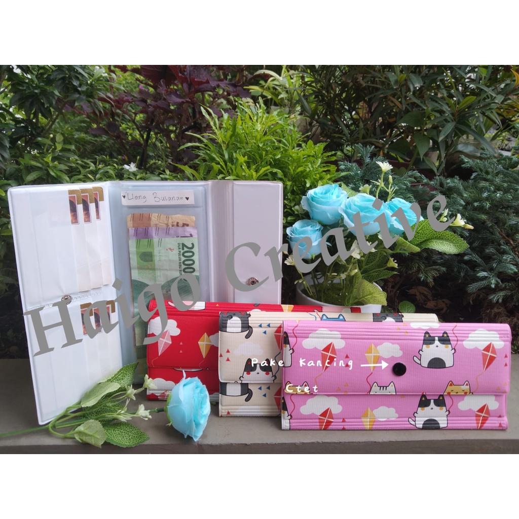 DOMPET WALET DISIPLIN KE UANGAN  MOTIF CAT-PENUTUP ( PAKE KANCING CTET )