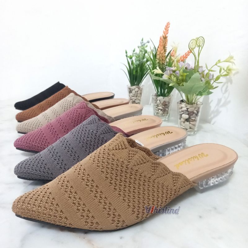 SEPATU FLAT RAJUT IMPORT ALAS KACA KARET 3CM