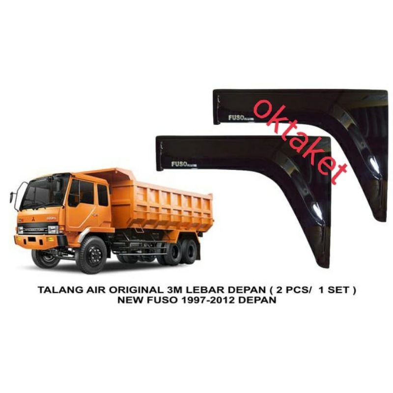 talang air model Ori 3m Lebar New Fuso 1997-2012 depan hitam 2pcs