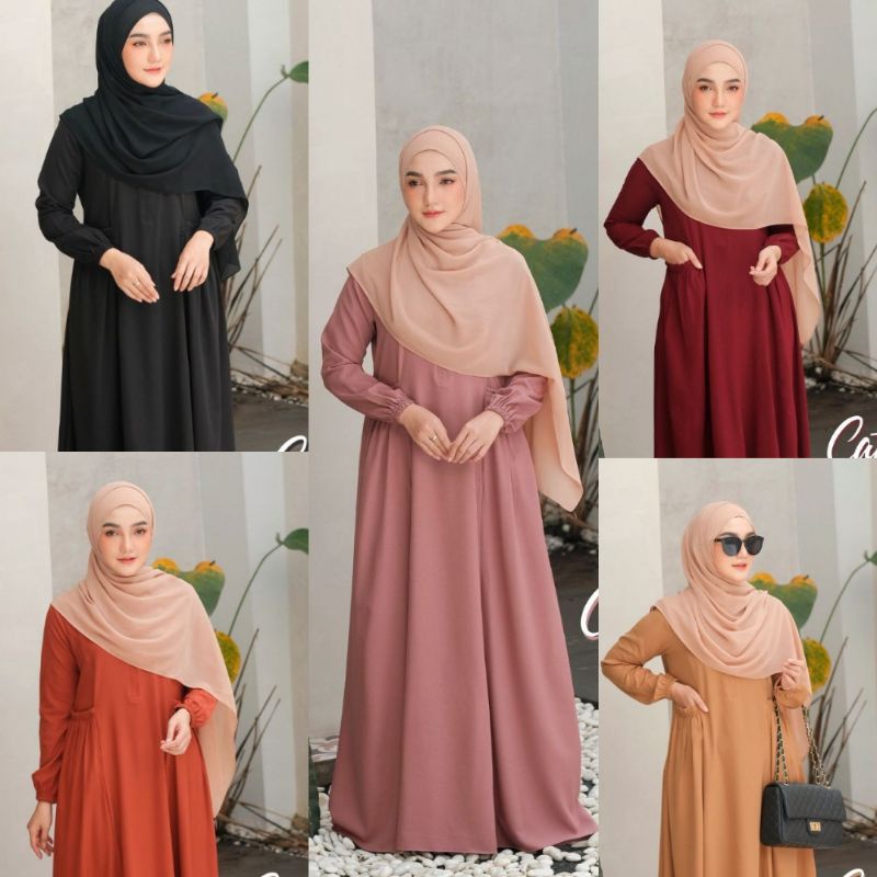 Cathrina Dress By ANB / Bahan Ity Crepe Premium / Gamis Busui Friendly / Daily Outfit / Dress Murah 