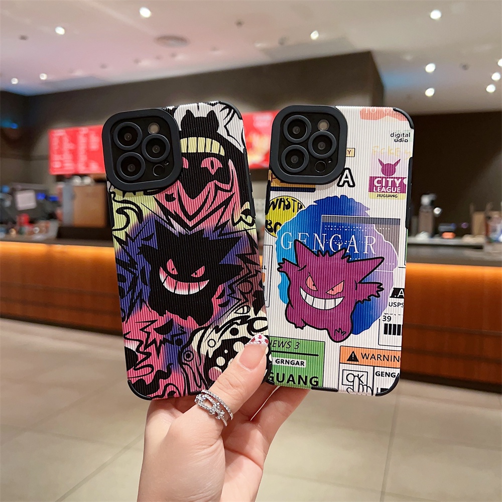 Case Motif Gengar Untuk iPhone 14 / 13 / 12 / 11 Pro Max 14 Plus 11 Pro 7 8 Plus X Xs Max XR