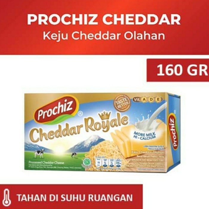 

T0P PROCHIZ ROYALE GOLD 160GR CHEDDAR CHEESE KEJU OLAHAN ORIGINAL 160 GRAM NICE