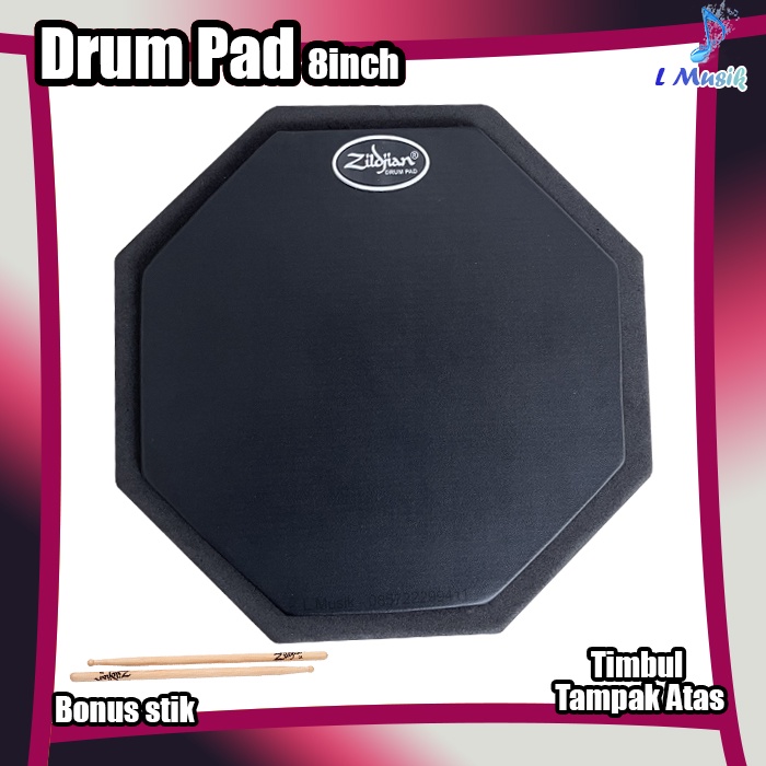 PAD DRUM 8IN LATIHAN STICKING DRUM PAD