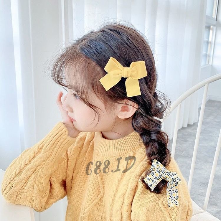 [688.id] Jepit Rambut 2pcs Pita Anak Perempuan Lucu Wanita Motif Korea Bunga Daisy Cantik JPT 02