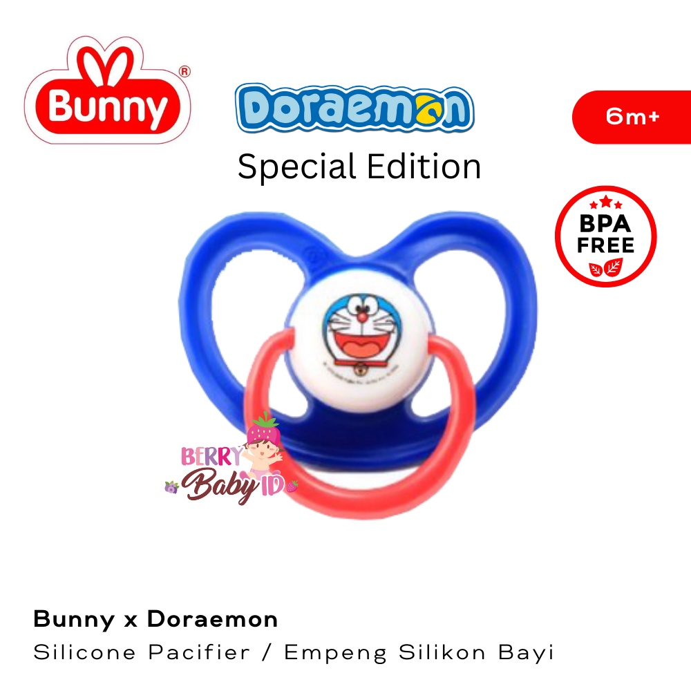 Lusty Bunny Doraemon Pacifier Soother Silicone Empeng Bayi Silikon 6m+ Berry Mart