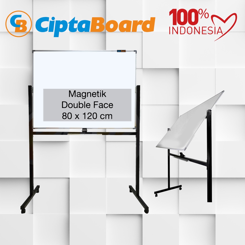 

Papan Tulis / Whiteboard / Standing / Magnet / Double Face / Cipta / 80 x 120 cm