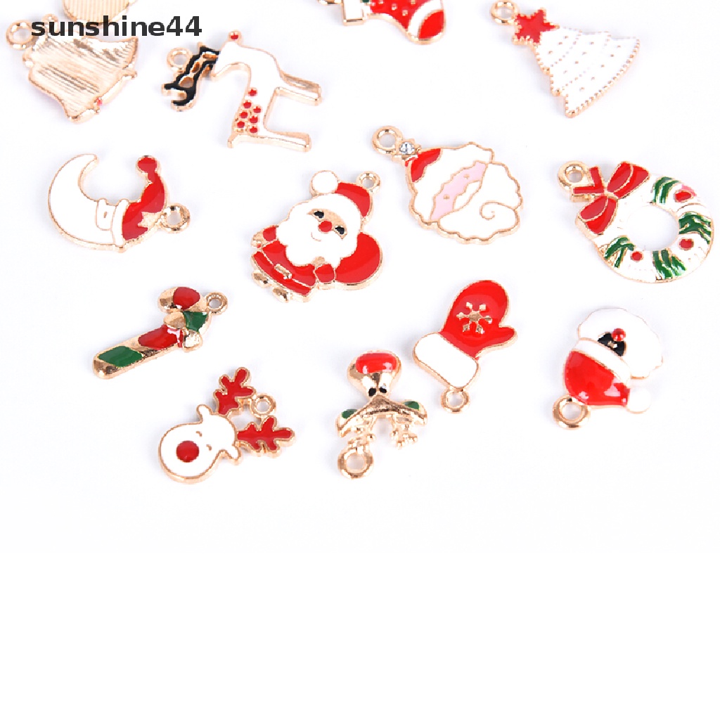 Sunshine 20Pcs / Set Liontin Alloy Enamel Bentuk Campur Untuk DIY Craft / Perhiasan