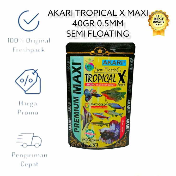 PELET AKARI PREMIUM MAXI TROPICAL XPERT 40Gr - SEMI FLOATING 0.5MC