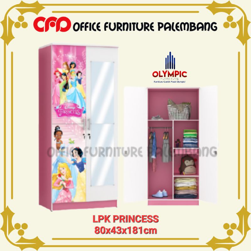 lemari pakaian anak 2 pintu olympic lpk princess lemari baju anak karakter