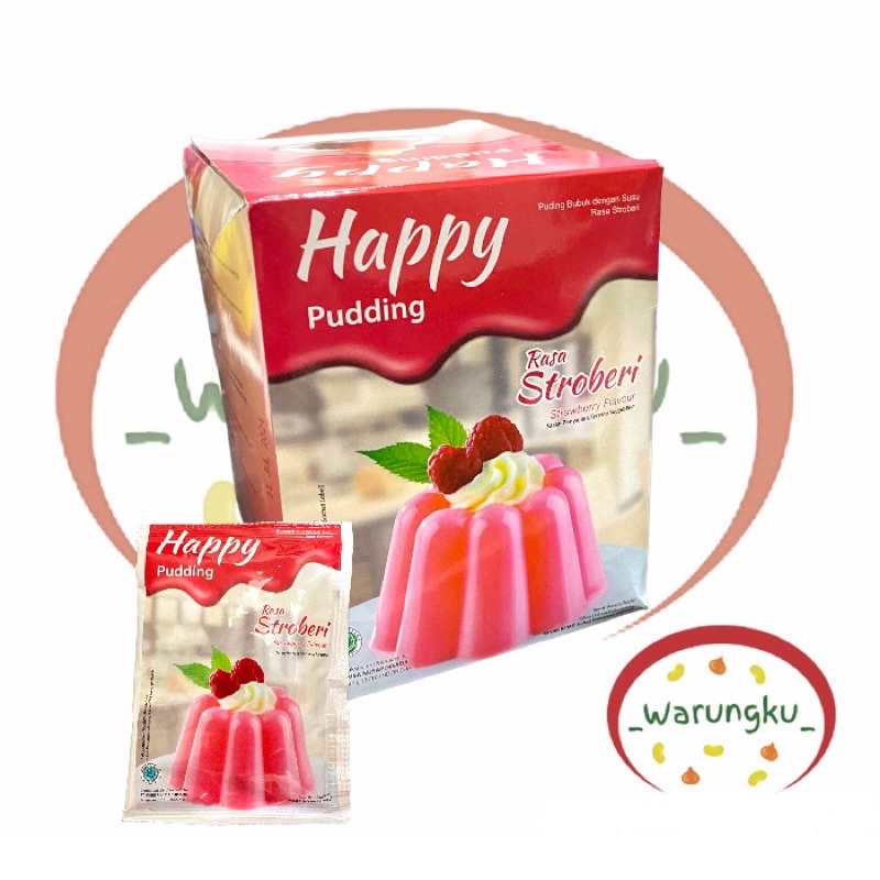 HAPPY Pudding Rasa Stroberi 1pcs Strawberry Coklat Forisa Bubuk Instant Puding