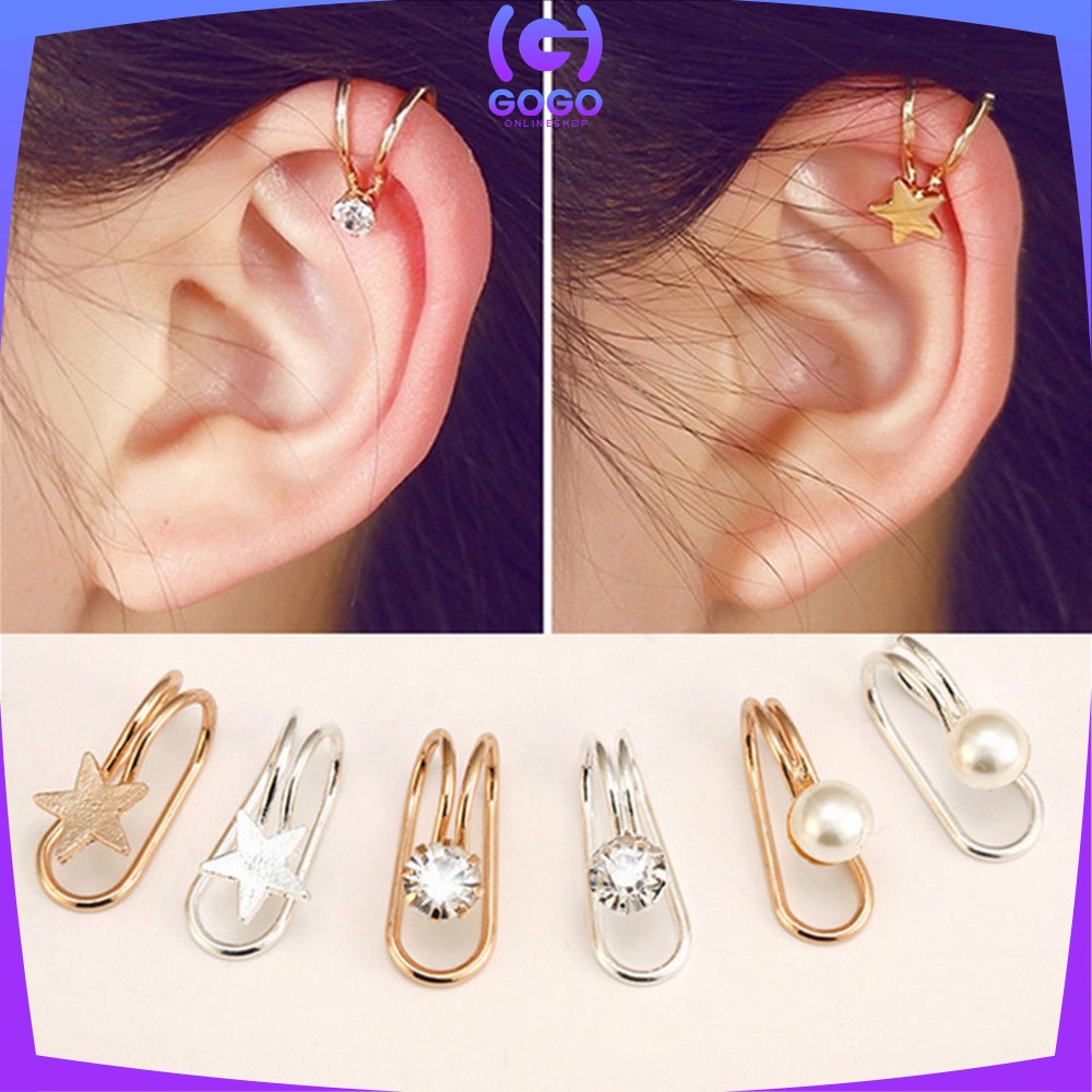 GOGO-K115 K117 Anting Single Aksesoris Fashion Wanita Motif Bintang Korean Style / Anting Anti Karat Earrings Import Fashion