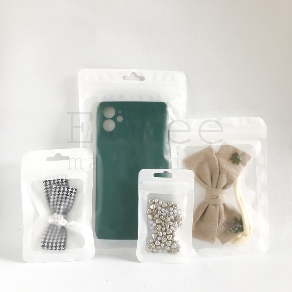 plastik ziplock putih doff plastik klip casing hp