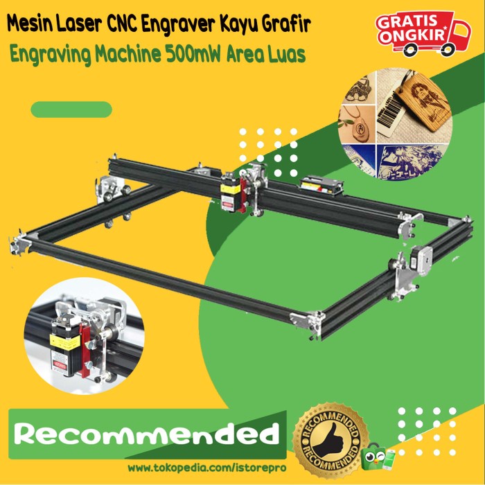 Mesin Laser CNC Engraver Kayu Grafir Engraving Machine 500mW Area Luas