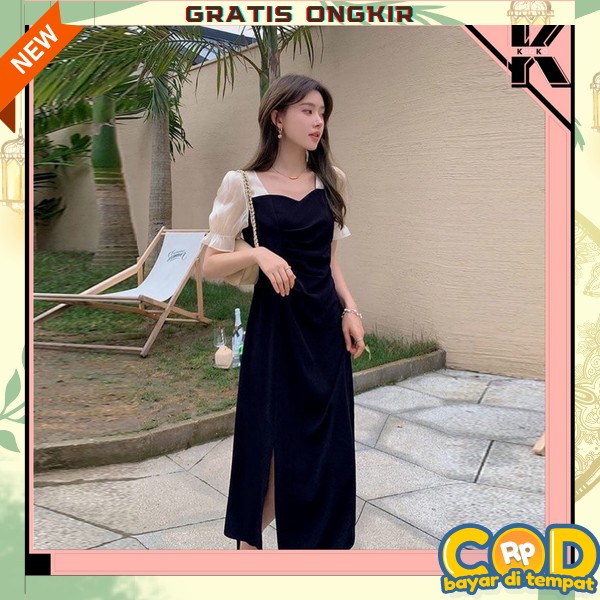 Guan Import Premium Guano Sexi Model Korean Style Baj Pesta Pendek Deres Perempuan Lngn Pndk Gaun Ce