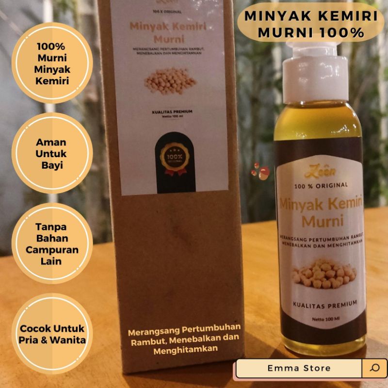 100 Ml Minyak Kemiri Murni 100% Original Organik | Penumbuh Rambut, Perawatan Rambut, Penghitam Rambut