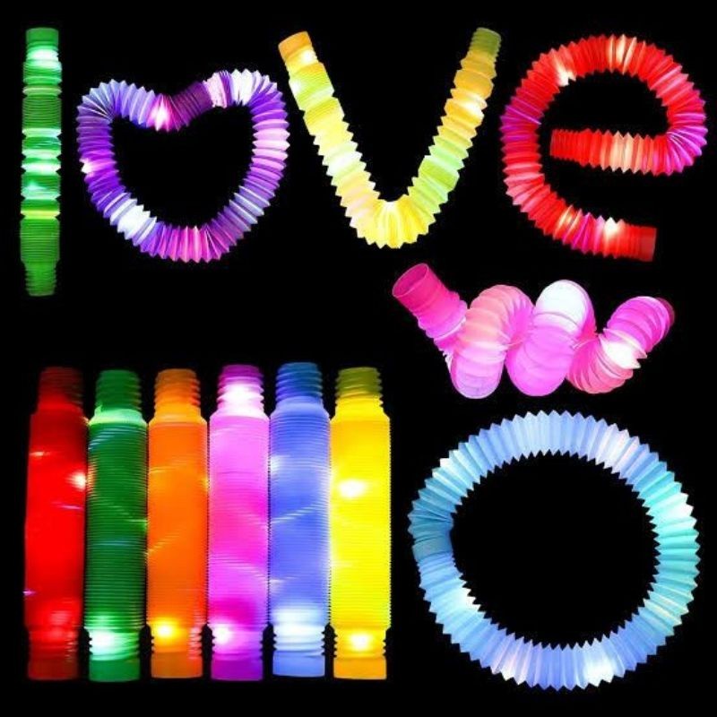Pop Pipes Mainan Viral CEV Light Up Pop Tubes Pop Pipes Mainan Lampu Stick Pipa Selang Fidget Toy