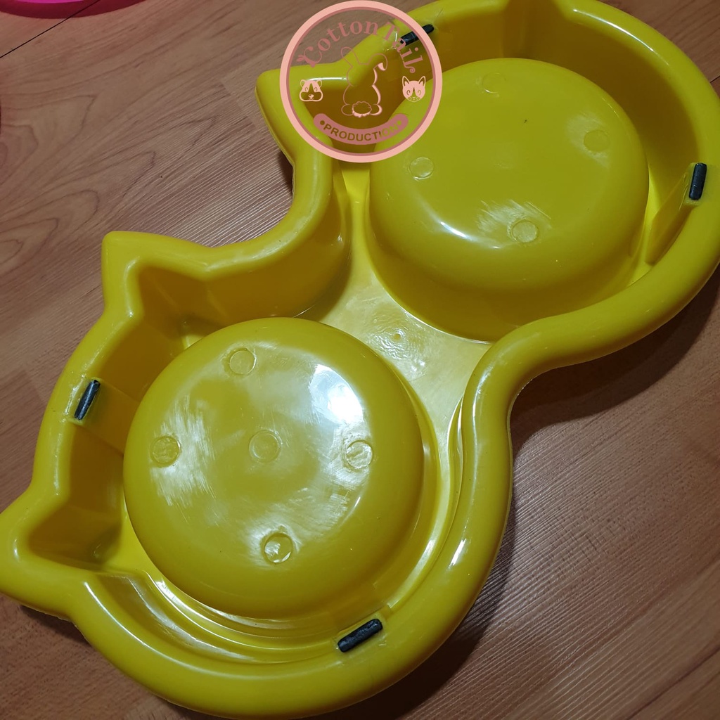 Tempat Makan Minum DOUBLE Cat Head Anti Semut Anti Slip Kucing Anjing Kelinci