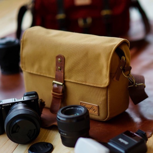 Tas Kamera Sling Bag Camera Mirrorless DSLR Kulit Firefly Skye Khaki