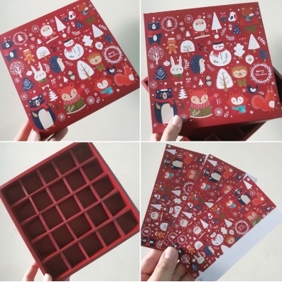

Dus natal nastar classic sekat 25 " Winter " / Dus tempat kue / Box Nastar/Box Coklat/Box Mochi (Inner isi 25 sekat)