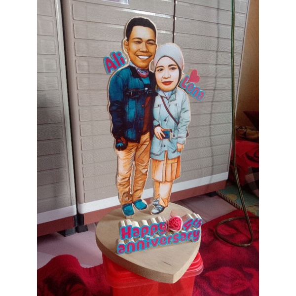 karikatur kayu kado hadiah