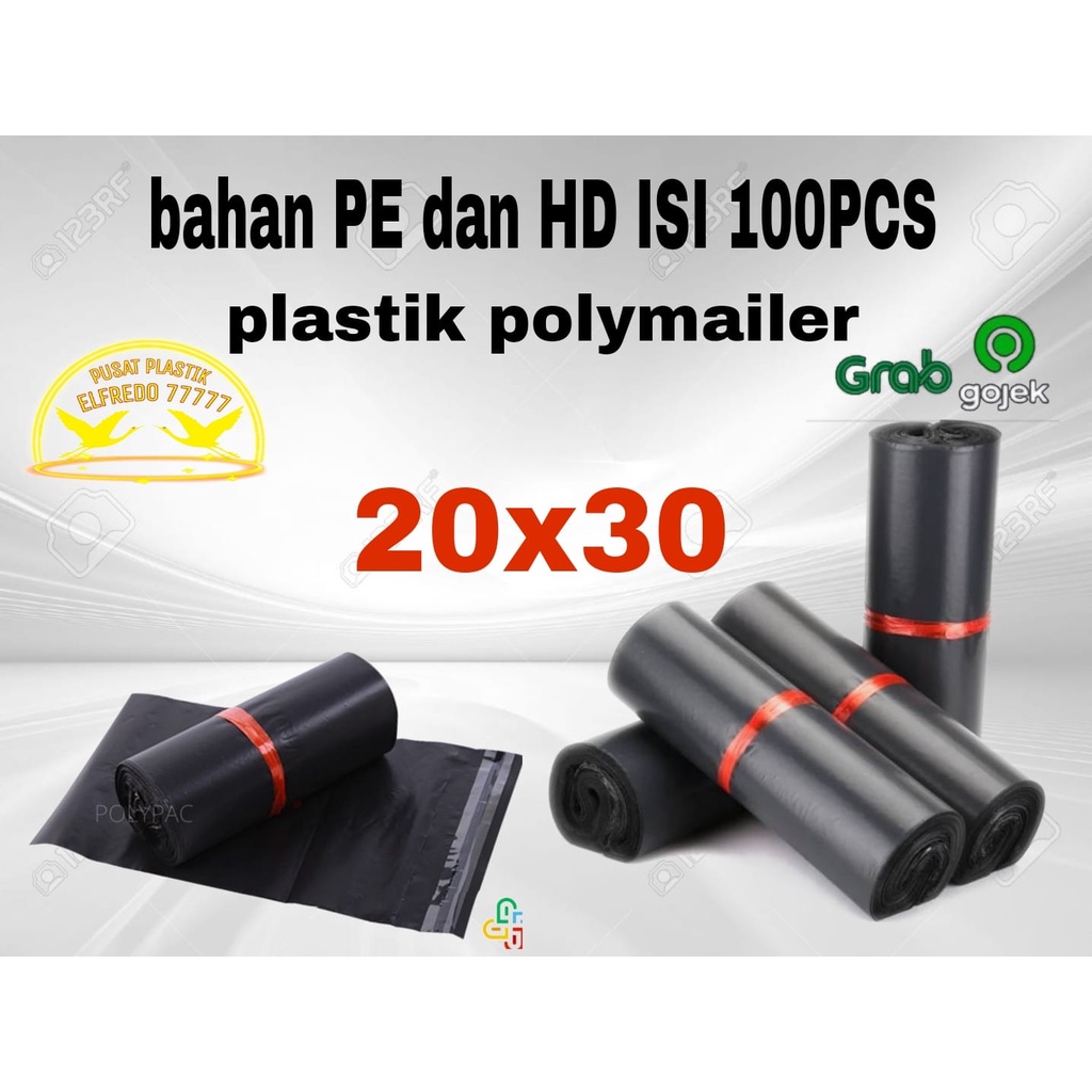 Plastik Polymailer 20X30 cm 100pcs Bahan PE dan HD / Plastik Packing online shop