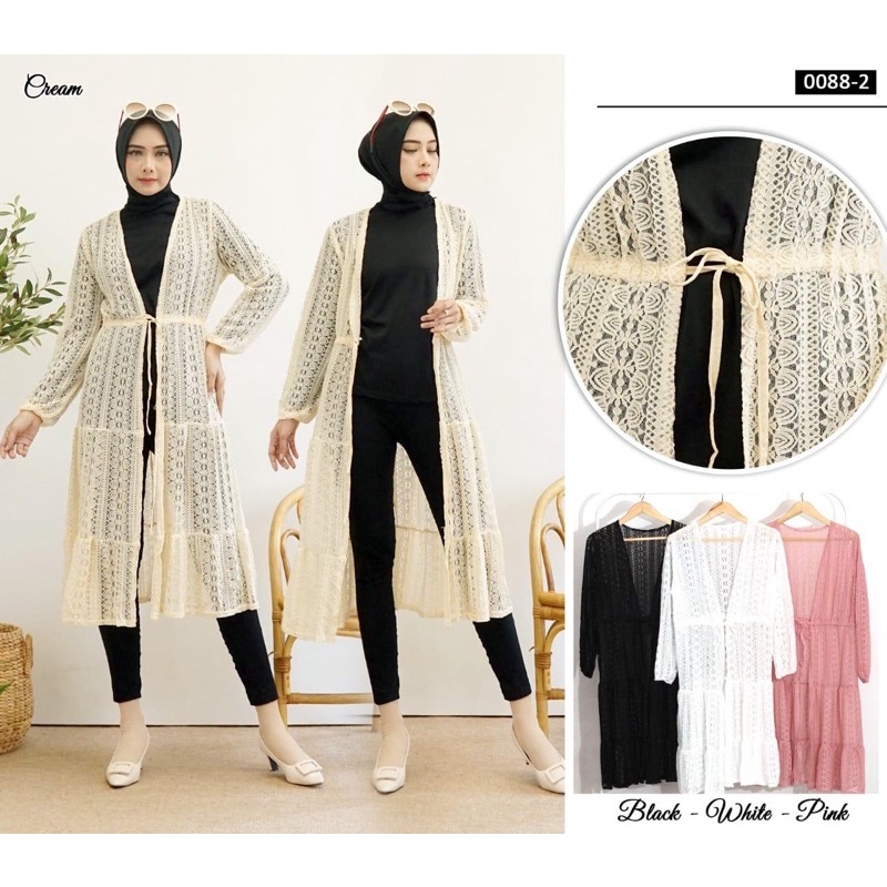 outer lace brokat long outer luaran