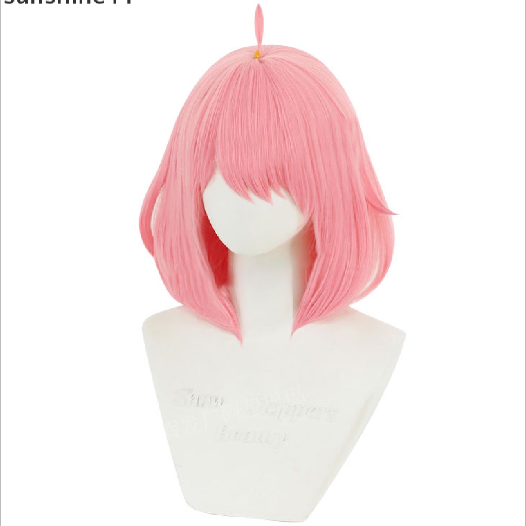 Sunshine Anya Forger Wig / Rambut Palsu Wanita Model Panjang Untuk Kostum Cosplay / Pesta Halloween