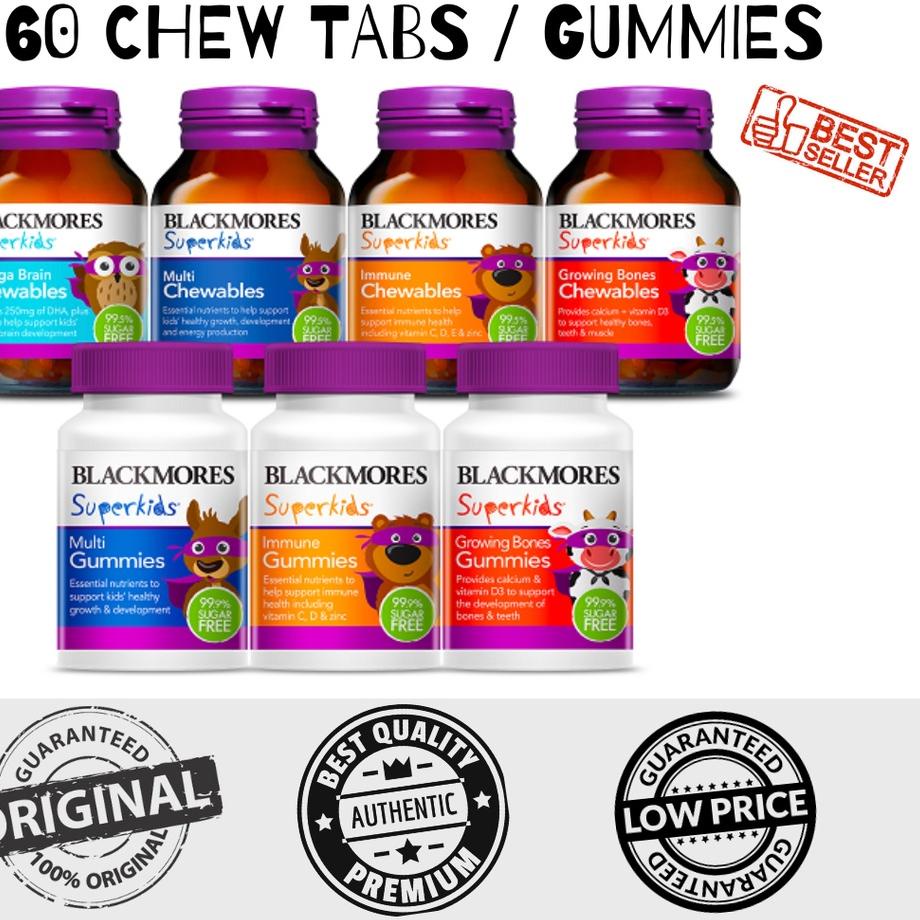 ☍✭✽ Blackmores Superkids Imun / Multi / Growing Bones / Omega Chewables / Gummies 60 Diskon Promo