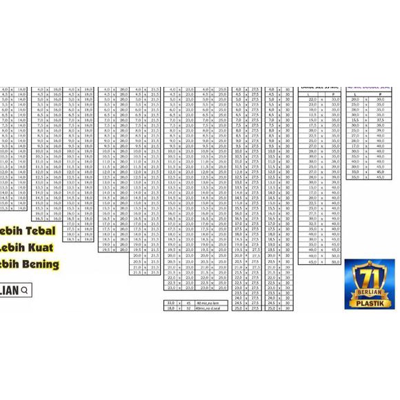 

35 x 45 cm Plastik OPP TEBAL Double Seal (100 lbr) (lem/seal)