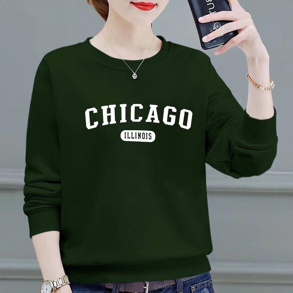 DL88 I BAJU ATASAN CEWEK CHICAGO (S,M,L,XL,XXL) TERBARU ~ BAJU WANITA LENGAN PANJANG KEREN DAN KEKINIAN