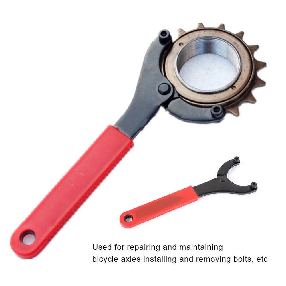 Agustina Kunci Sepeda Fixed-Gear Adjustable Sepeda Bawah Rantai Roda Engkol Bracket Sprocket Remover Tools Alat Pelepas Delapan Berbentuk Kunci Pas