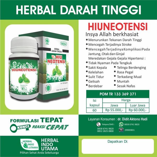 

HIU TENSI Kapsul | Herbal Darah Tinggi Hipertensi