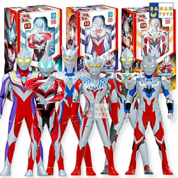 Robot Ultraman Ultraman Ultramen figure Taiga Zero Geed Rosso z Tiga Blu