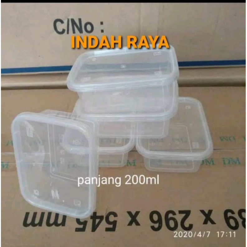 Thinwall kotak panjang 200ml - 200ml isi 25 pcs - food container box