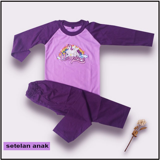 Baju Setelan Kaos Anak Perempuan Karakter Ukuran (S-XXL)  / Baju Stelan Anak Motif Kartun / Stelan Anak Perempuan