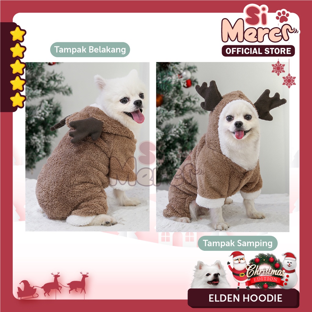 Baju Anjing Kucing Hewan Hoodie Natal / Baju Sweater Anjing Natal / Pet Clothes For Christmas Premium