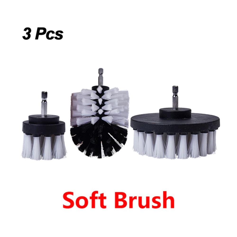 UNTIOR Kepala Sikat Pembersih Brush Car Polisher Kit 3 PCS - DB003 - White