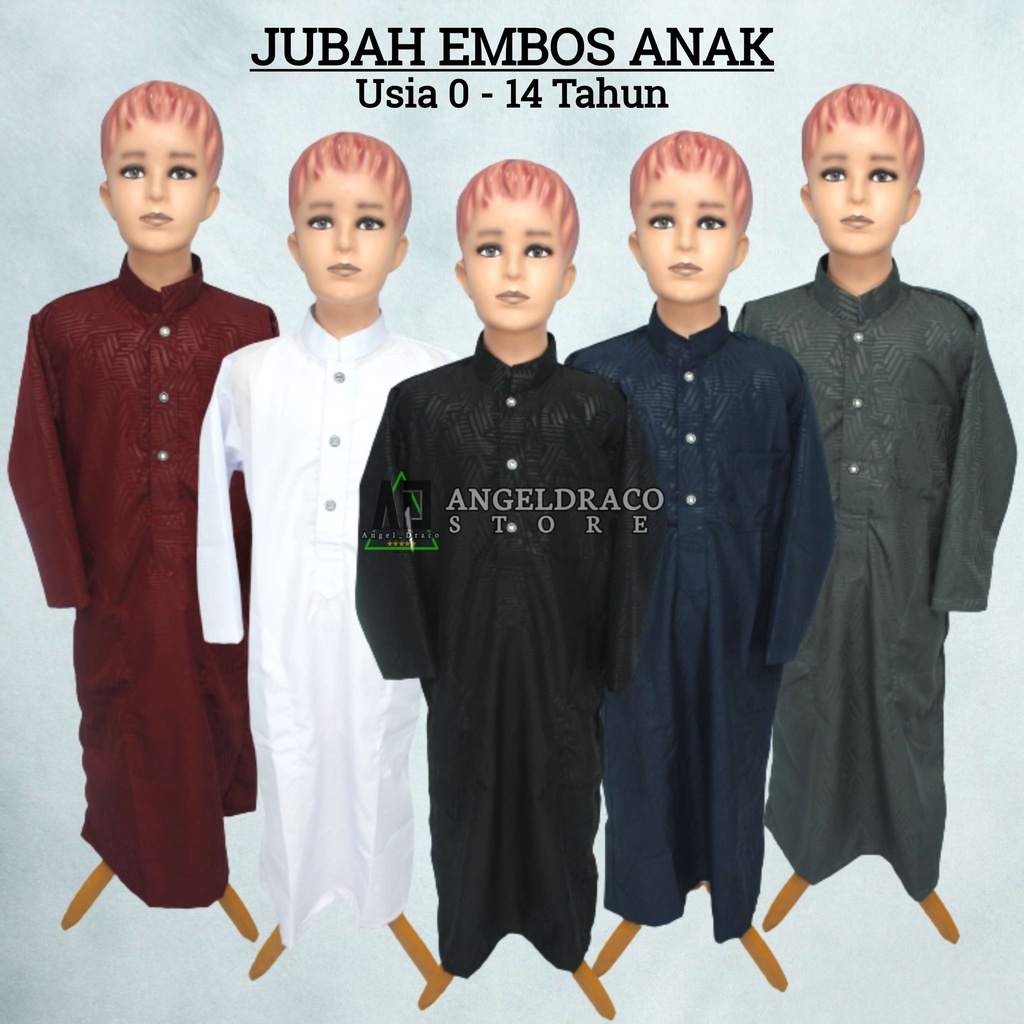 Koko Gamis Jubah Embos Anak Laki Laki Cowo Usia 0-14 Tahun