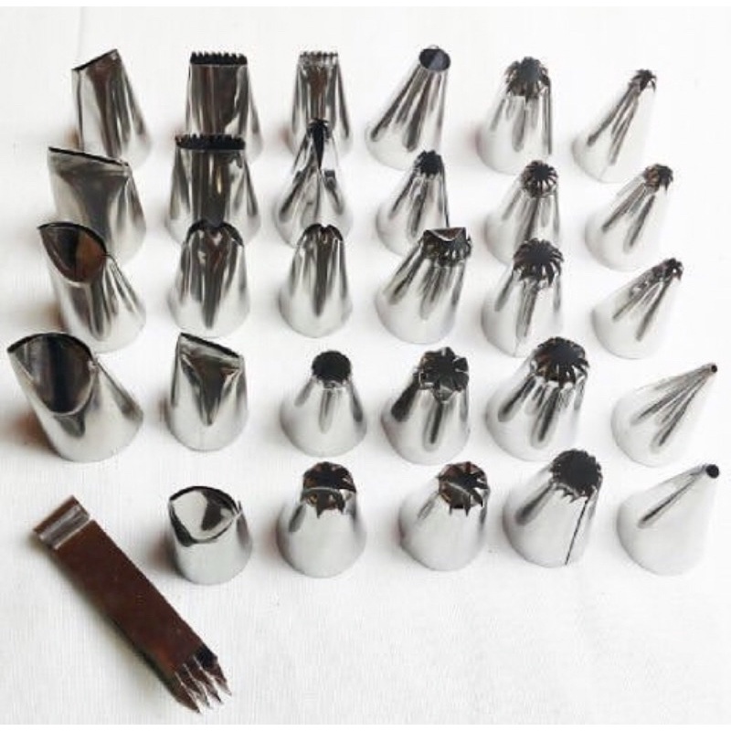 20 pcs Spuit Stainles Lokal Murah Sprit Cetakan Kue Semprit Kue Kering Nastar Cetakan Kue Sagu Keju 