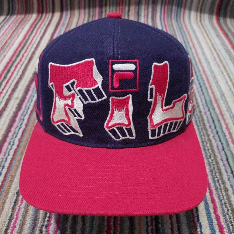 Topi Snapback Vintage Fila Big Logo Original Second