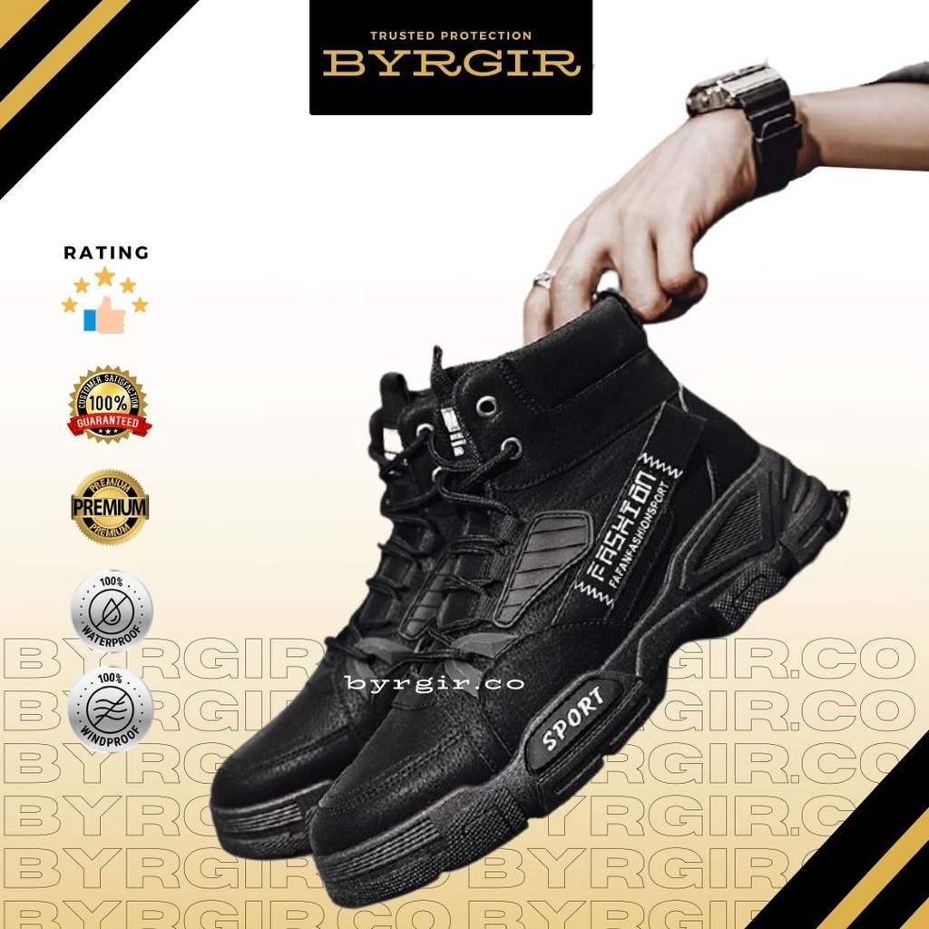 BYRGIR Sepatu Casual Pria Sport Fashion Boots Tinggi Kerja Kuliah Traveling Keren Kece New men shoes Outdoor Boots High Top Martin