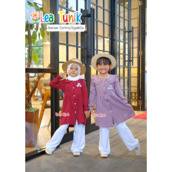 LEA TUNIK/STELAN ANAK /SETELAN ANAK PEREMPUAN/BAJU ANAK PEREMPUAN /PAKAIAN ANAK PEREMPUAN/TUNIK ANAK/TUNIK KEKINIAN