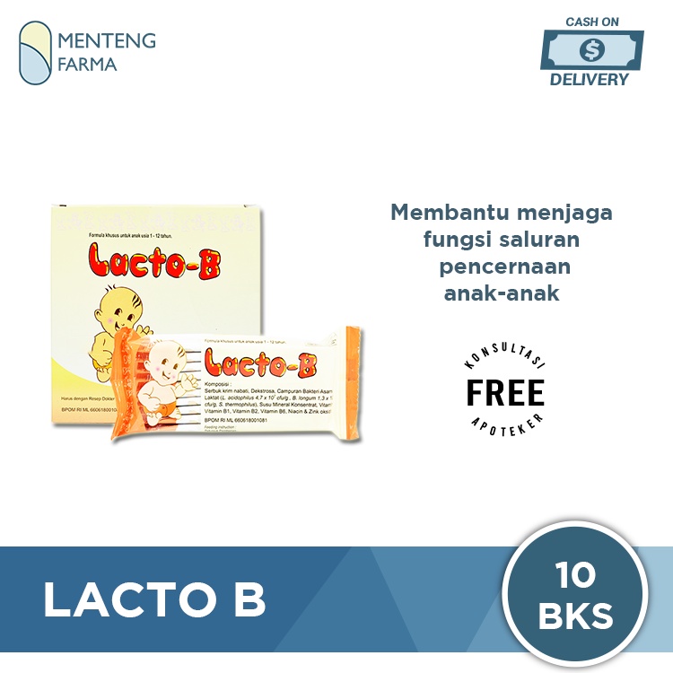 Lacto-B Pack Isi 10 Sachet - Suplemen Pencernaan Anak Anak