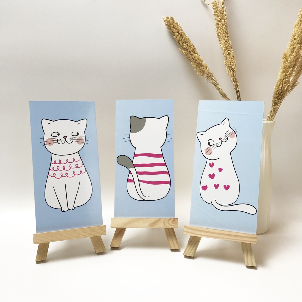 HIASAN DINDING KUCING CUTE WALL DECOR KUCING CAT 10x20CM PAJANGAN KAYU DEKORASI KAMAR RUMAH