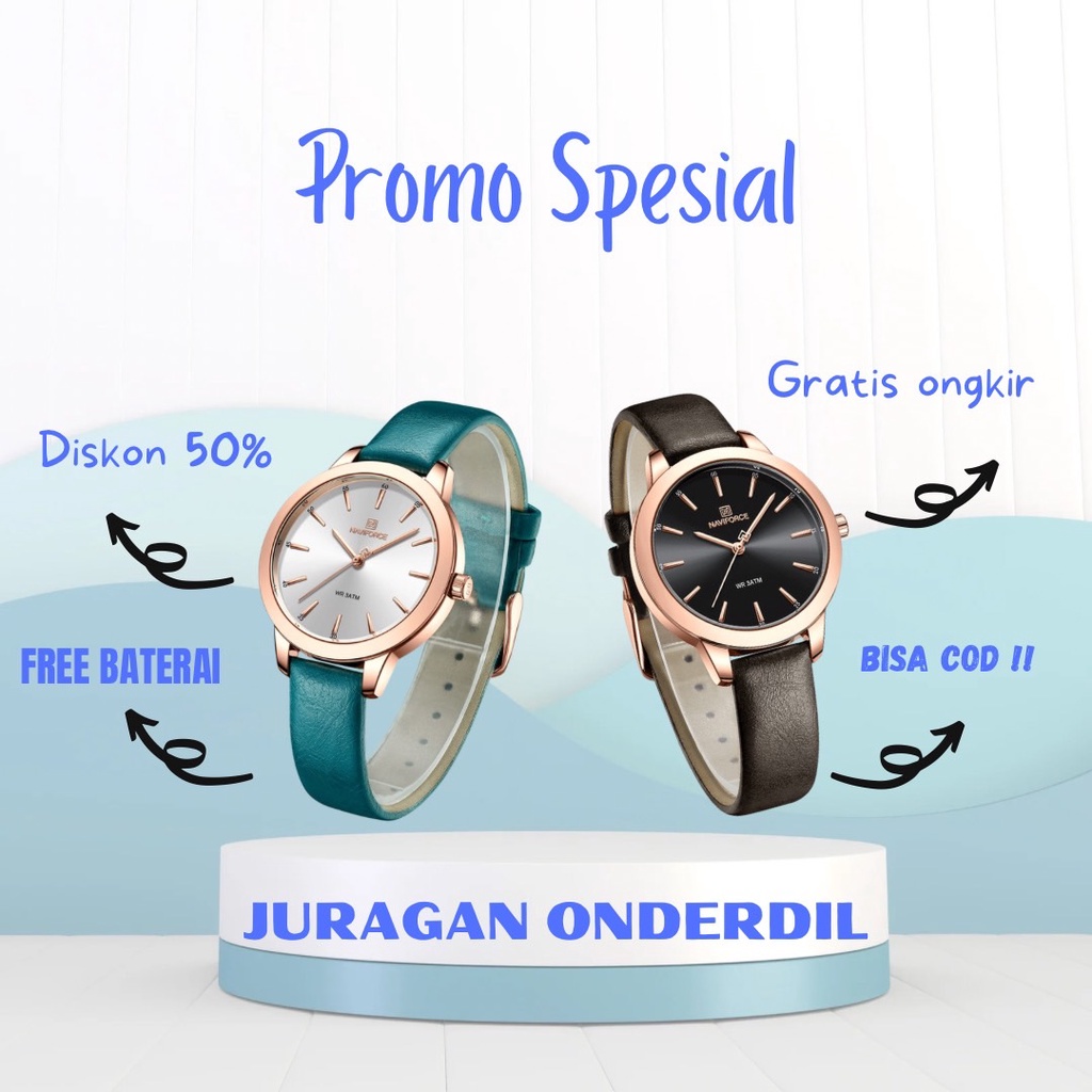 FREE BOX ORIGINAL !! BISA COD !! jam tangan wanita NAVIFORCE 5024 mewah berkualitas import harga murah meriah kekinian terbaru FREE REFILL BATRE murah meriah