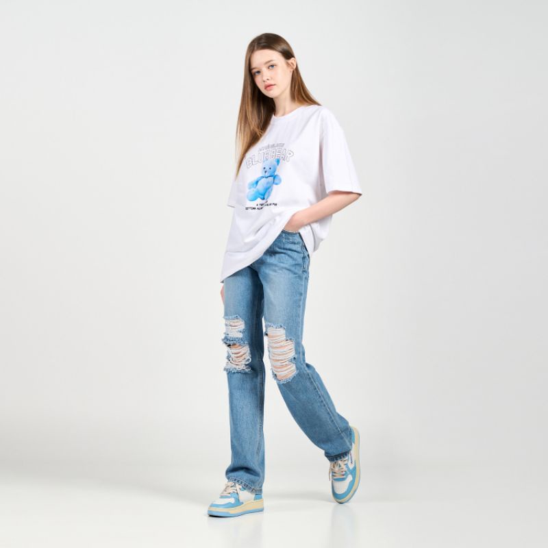 (ADLV) BLUE TEDDY BEAR SHORT SLEEVE T-SHIRT